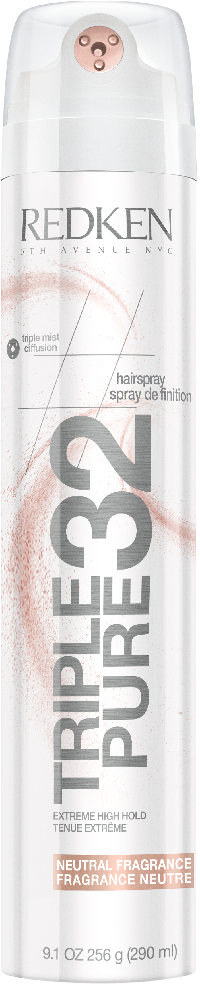 Redken Triple Pure 32 Neutral Fragrance High Hold Hairspray 9.1 OZ.